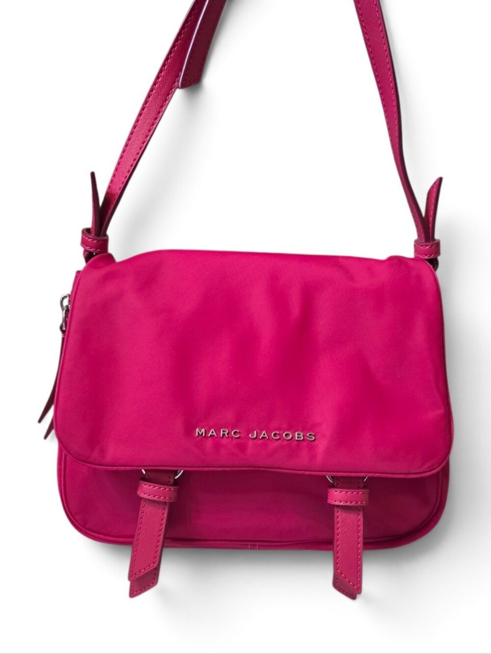 Marc Jacobs "Zip That" Nylon Messenger Bag In Hot Pink